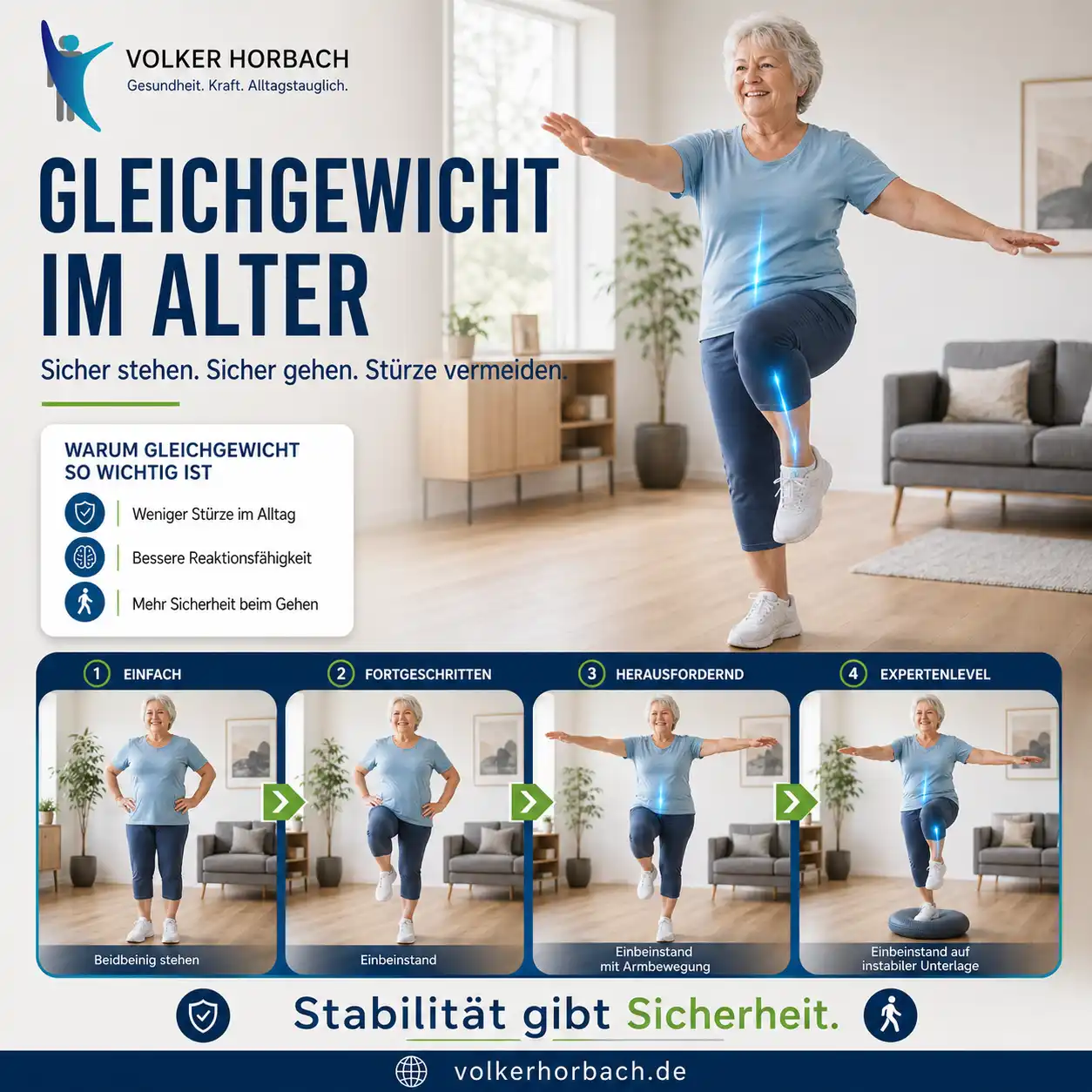 Gleichgewicht für Stabilität und Sicherheit im Alter