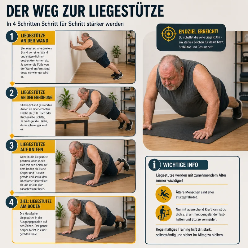 Der Weg zur Liegestütze
